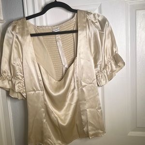 Reformation Silk Puffy Sleeve Top size 12